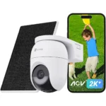EZVIZ CB8C Kit Camara a bateria con panel Solar , 4 Megapixeles ,360 Grados , Audio Bidireccional , WiFi ,Bateria  5200MaH