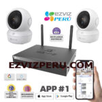 Kit 2 Camaras Wifi Ezviz Grabador  De 4 Canales /Movimiento 360 Grados / Disco duro /  Audio Bi direccional / Almacenamiento 30 dias
