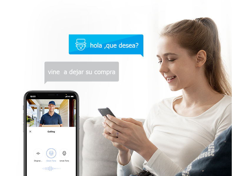 Videollamada bidireccional y cambio de voz en EZVIZ DP2